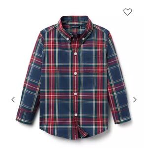 Janie and Jack Tartan Poplin Shirt